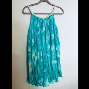 Aqua Torquoise Dip Dye Dress